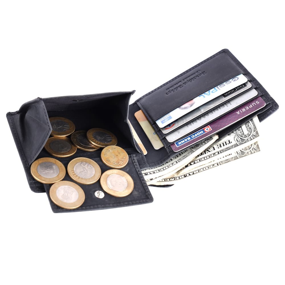 Crazy Horse Leather Wallet for Men – RFID Safe Vintage Bifold Wallet with Coin Pocket - Image 7