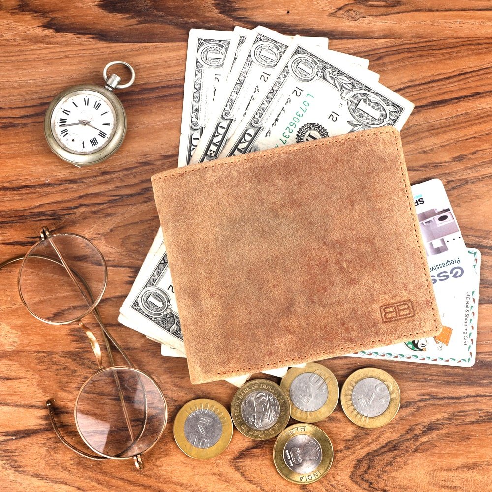 Crazy Horse Leather Wallet for Men – RFID Safe Vintage Bifold Wallet with Coin Pocket - Image 4