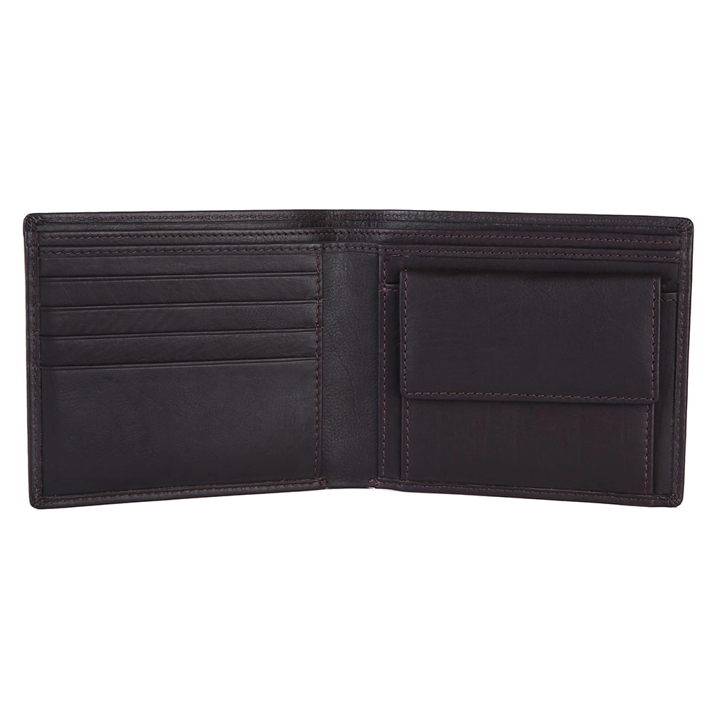 Brooklyn Bridge Genuine Nappa Leather Wallet for Men with Coin Pocket & RFID-BB-MW-786-CW-FG-NL-YS-BROWN 1