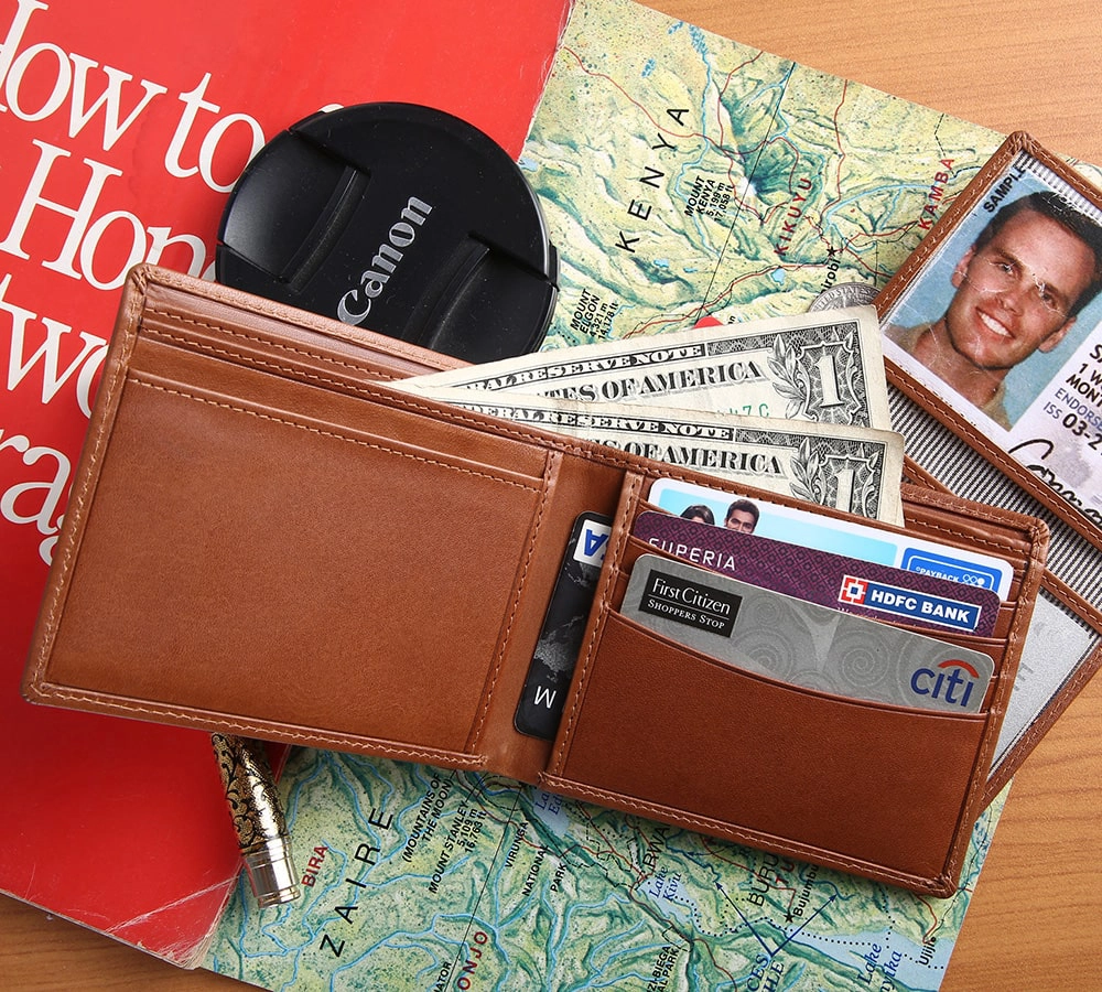 Brooklyn Bridge Vegetable Tanned Genuine Leather Wallet for Men – RFID Safe Bifold Wallet with Coin Pocket-BB-MW-788-CW-FG-VT-YS-BROWN 1