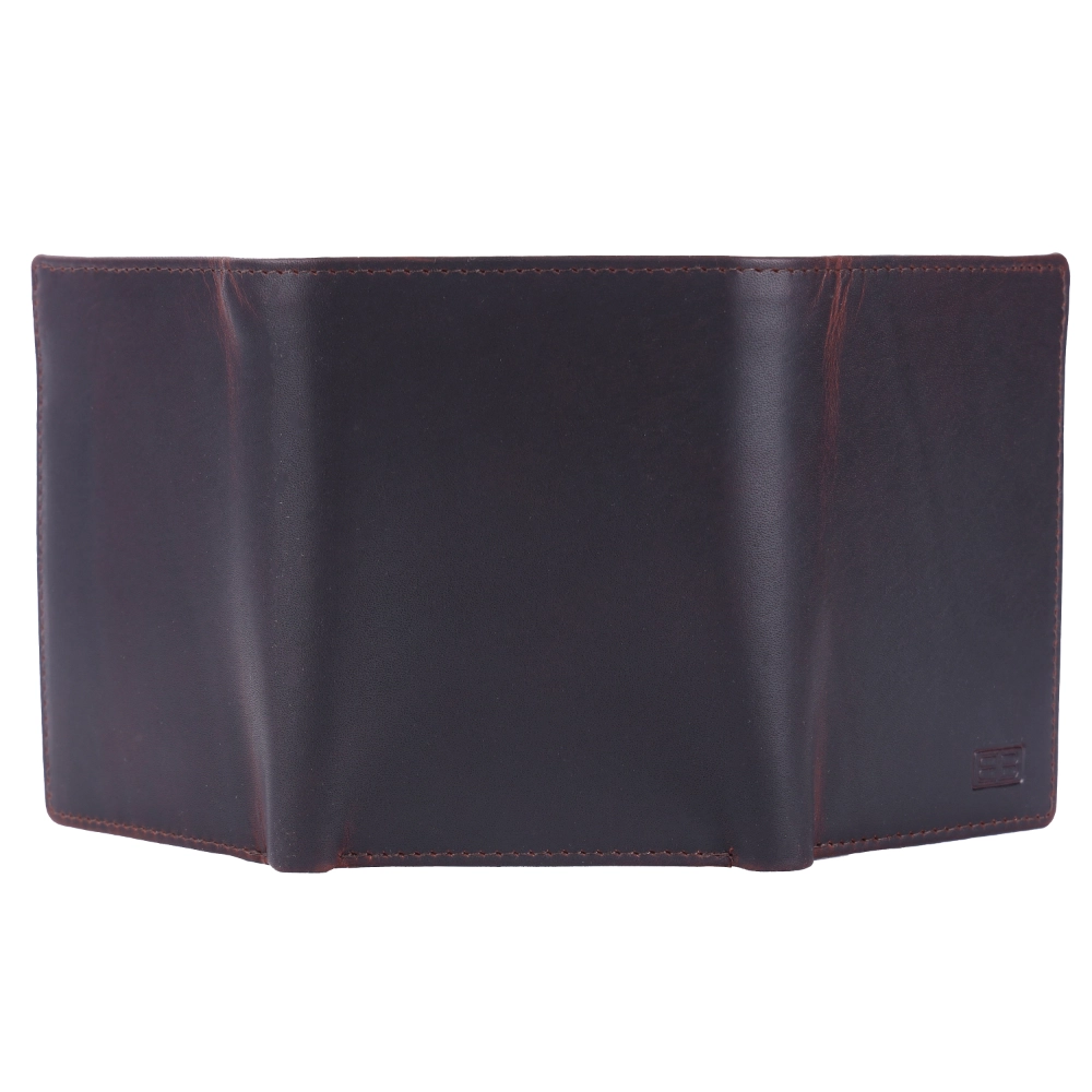 Brooklyn Bridge Genuine Leather Trifold Wallet for Men with RFID Protection – Oil Pull Up Brown Card Holder BB-MW-792-CW-FG-OPL-YS-BROWN 1