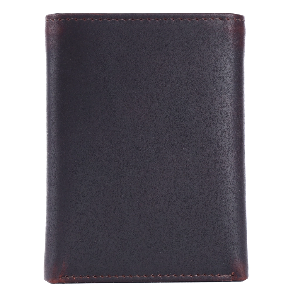 Brooklyn Bridge Genuine Leather Trifold Wallet for Men with RFID Protection – Oil Pull Up Brown Card Holder BB-MW-792-CW-FG-OPL-YS-BROWN 1