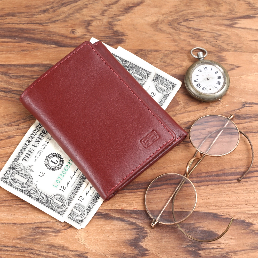 Brooklyn Bridge Genuine Leather Trifold Wallet for Men RFID Card Holder Gift Wallet BB-MW-792-CW-FG-NL-YS-BROWN 2