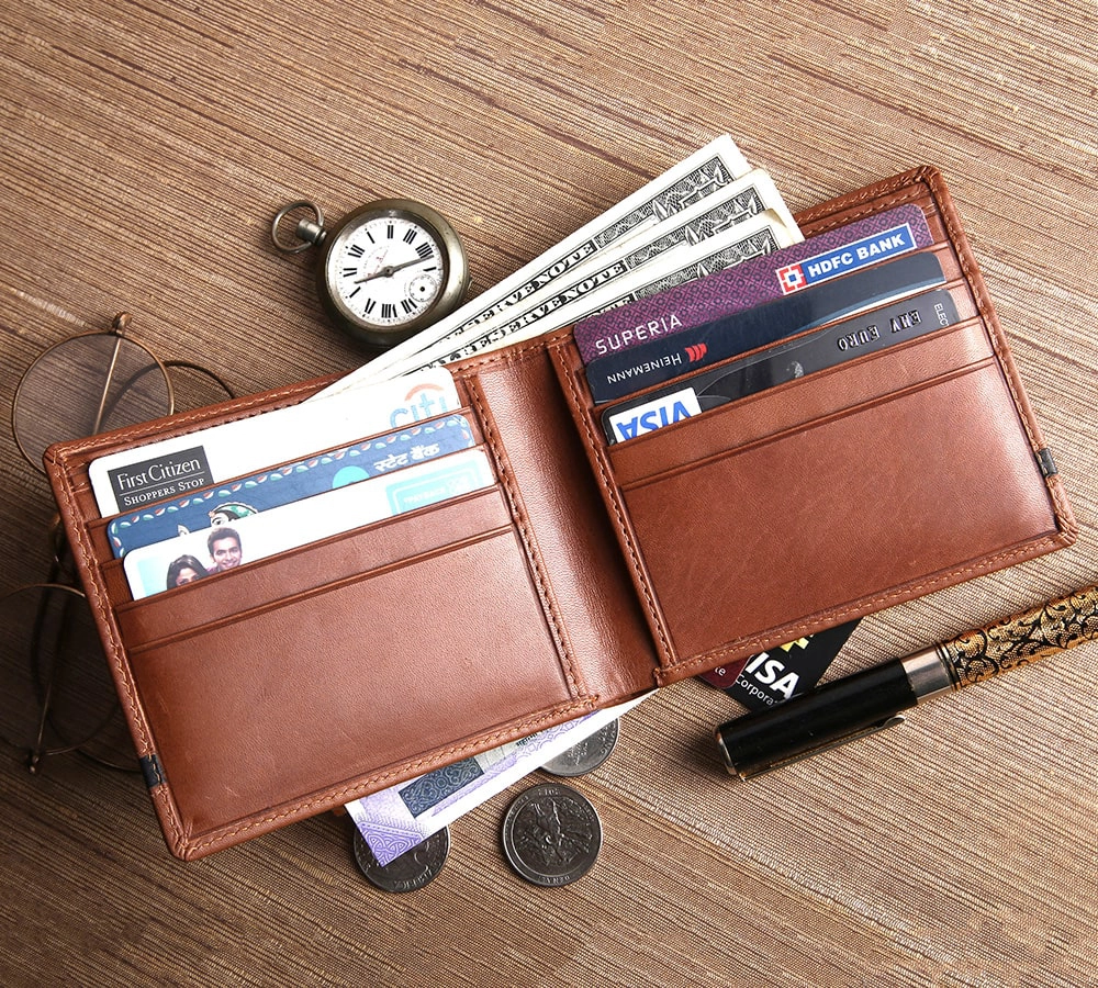 Brooklyn Bridge Genuine Leather Slim Wallets for Men – Minimalist RFID Blocking Bifold Front Pocket Wallet BB-MW-794-CW-FG-VTL-YS-BROWN 1