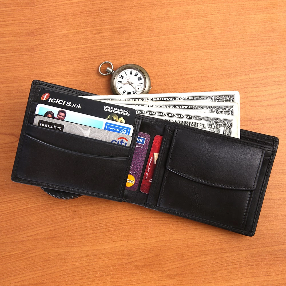 Brooklyn Bridge Genuine Leather Wallet for Men with Coin Pocket – RFID Slim Bifold Wallet BB-MW-790-CW-FG-VTL-YS-BLACK 1