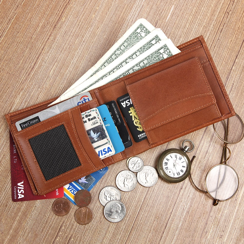 RFID Protected Genuine Leather Wallet for Men | Slim Bifold Card Holder Wallet