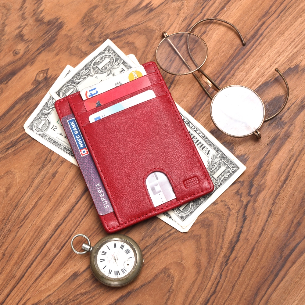 RFID Protected Leather Card Holder Wallet for Secure Cards