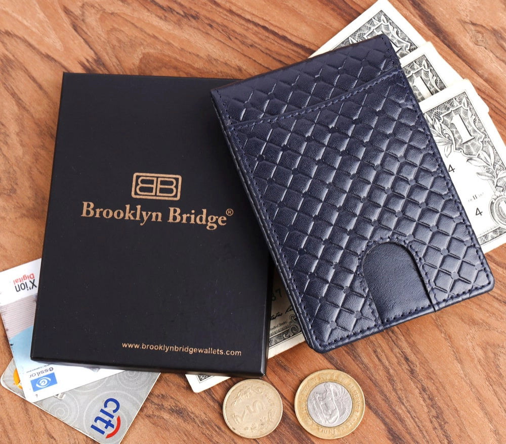 Slim RFID Money Clip Wallet | Leather Card Holder for Men