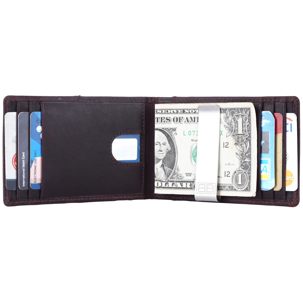 Slim RFID Blocking Money Clip Wallet with Card Slots - Image 3