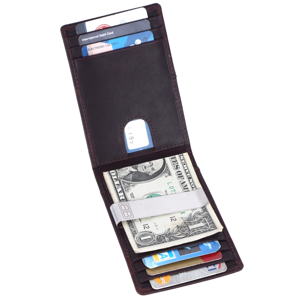 Slim RFID Blocking Money Clip Wallet with Card Slots - Image 5