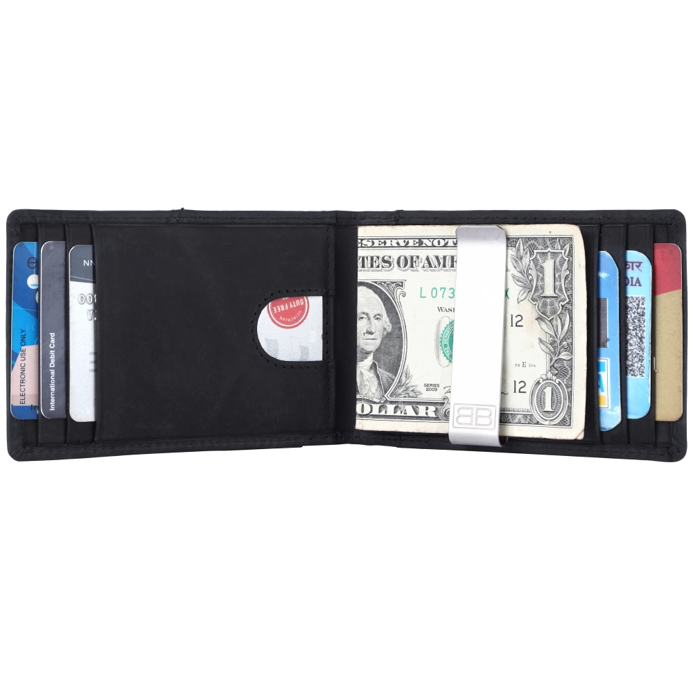 Slim RFID Protected Money Clip Wallet with Card Slots - Image 11