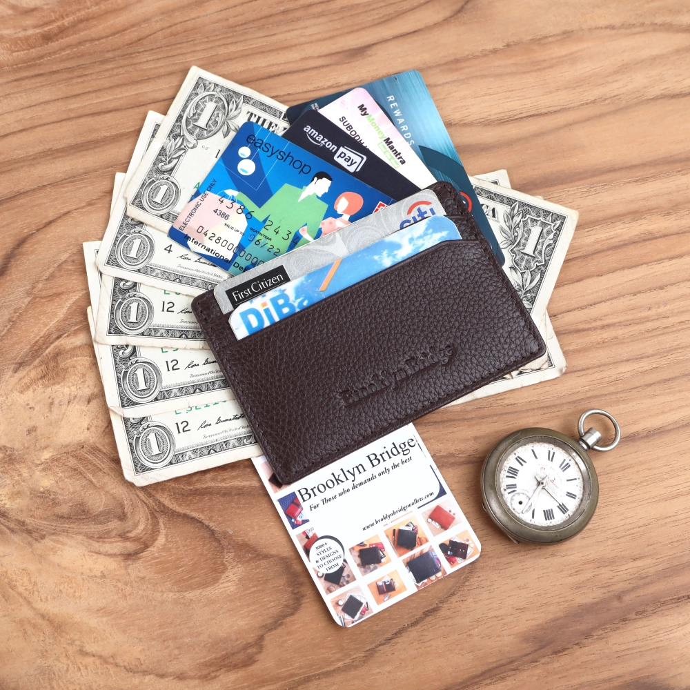 RFID Protected Leather Card Holder Wallet for Secure Storage