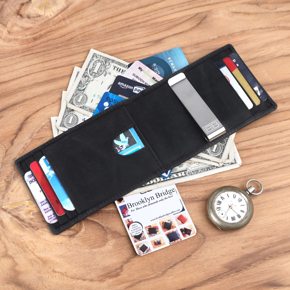 Slim RFID Protected Money Clip Wallet with Card Slots - Image 9