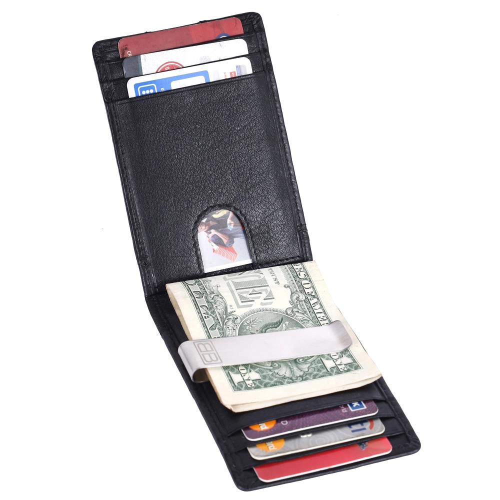 Slim RFID Protected Money Clip Wallet in Genuine Leather - Image 8