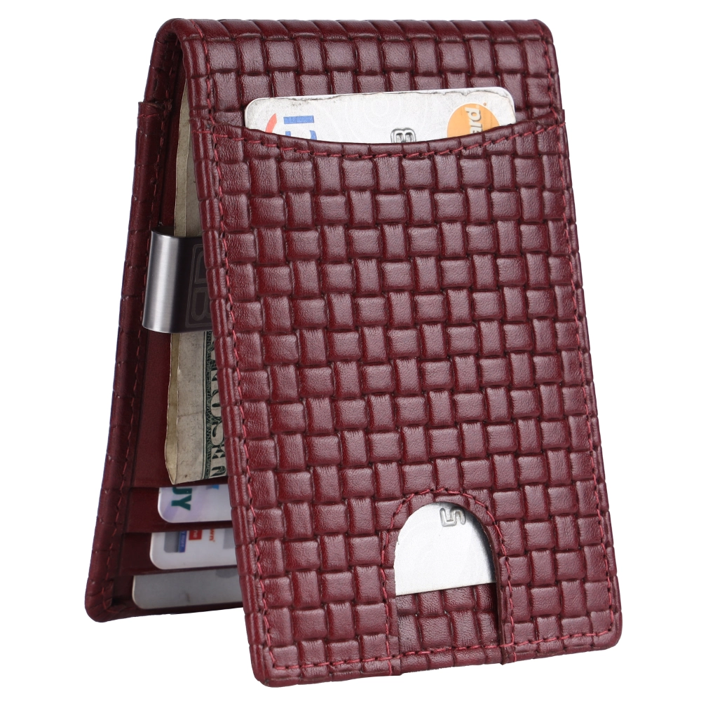 Leather RFID Protected Money Clip Wallet | Front Pocket - Image 12