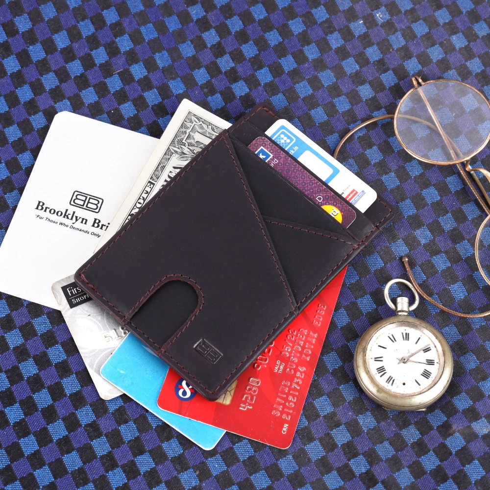 Slim RFID Card Holder Wallet | Leather Credit Card Case