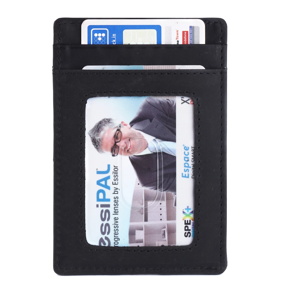 Premium RFID Protected Leather Card Holder with ID Slot - Image 3