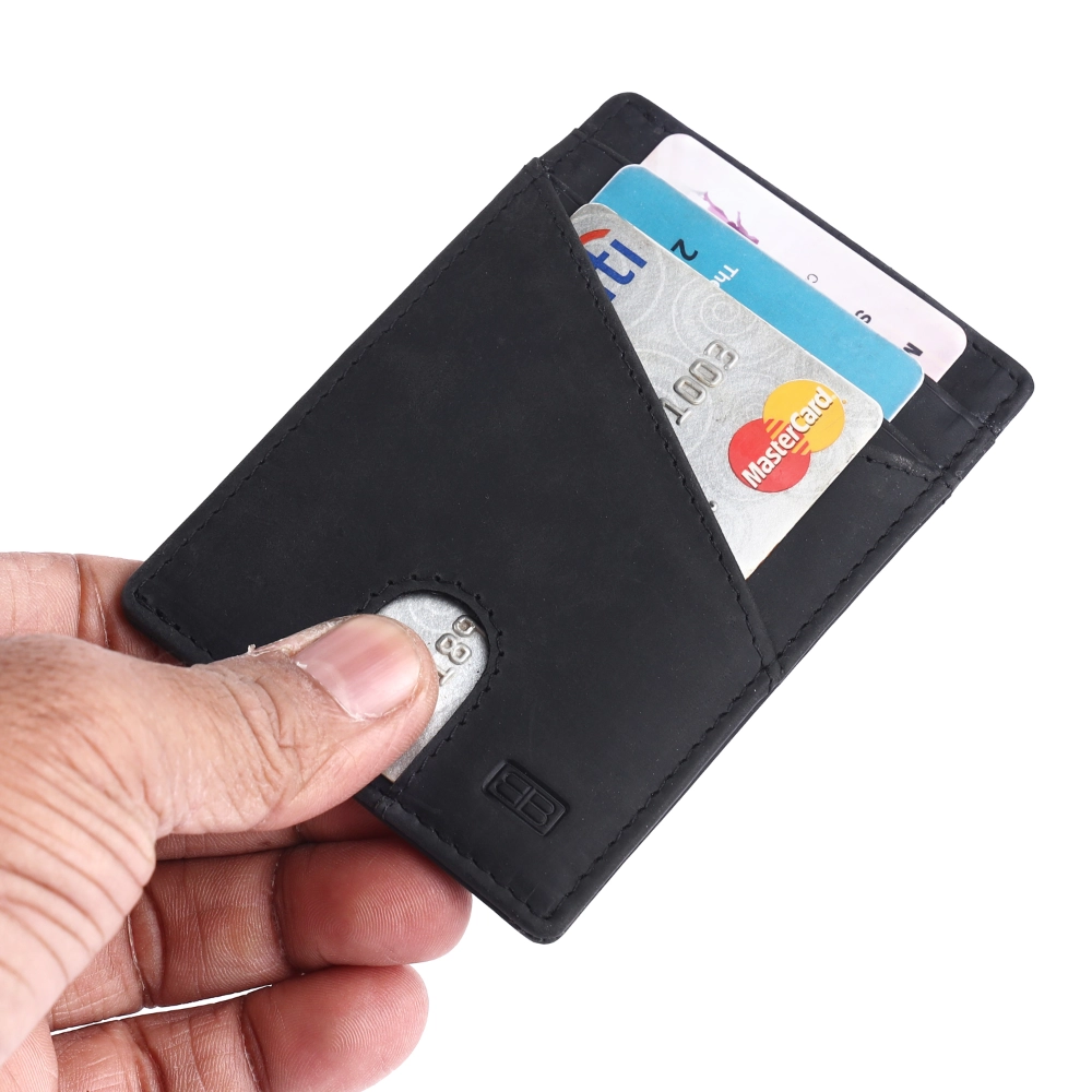 Premium RFID Protected Leather Card Holder with ID Slot - Image 5