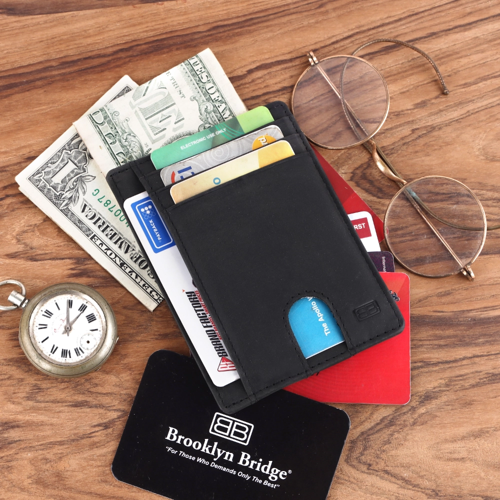 RFID Protected Card Holder Wallet for Secure Cards & Cash