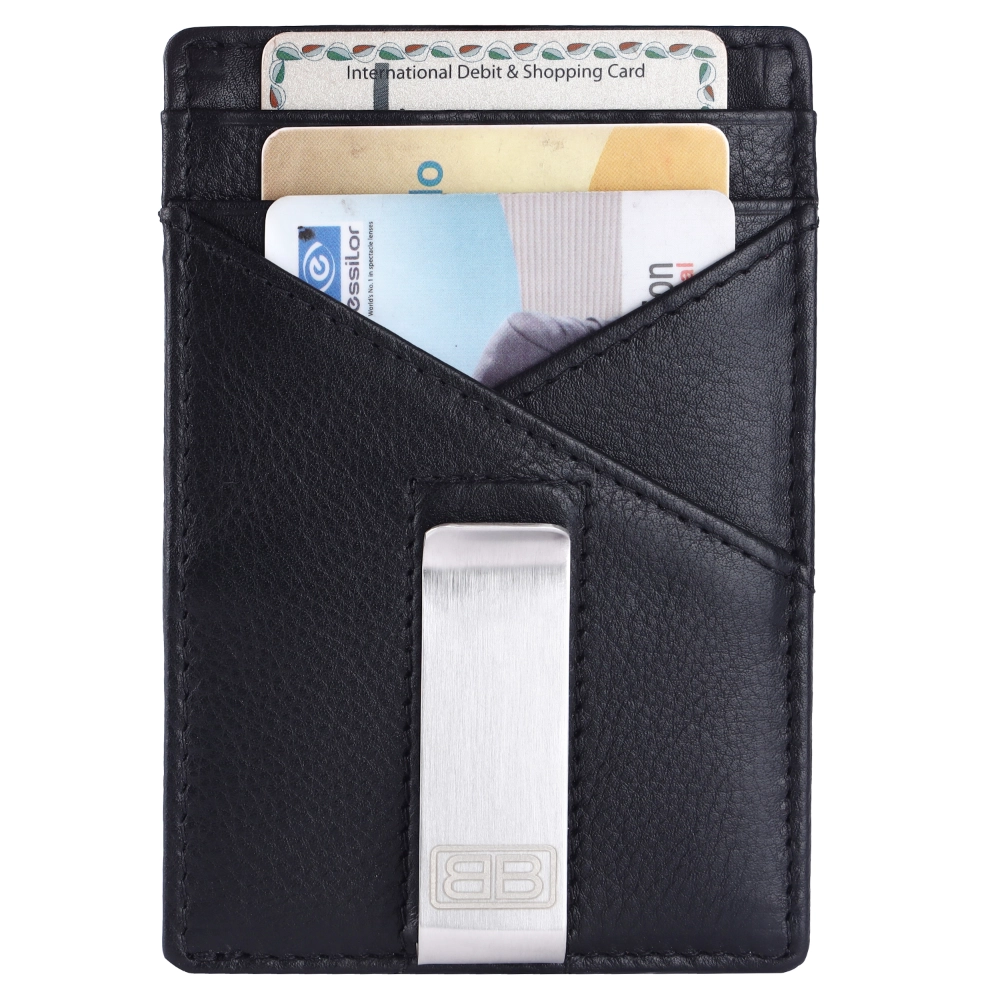 RFID Blocking Card Holder Wallet with Metal Money Clip - Image 7