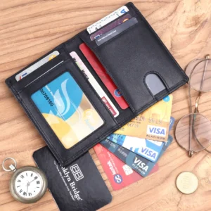 RFID Protected Pull Strap Card Holder Wallet for Daily Use