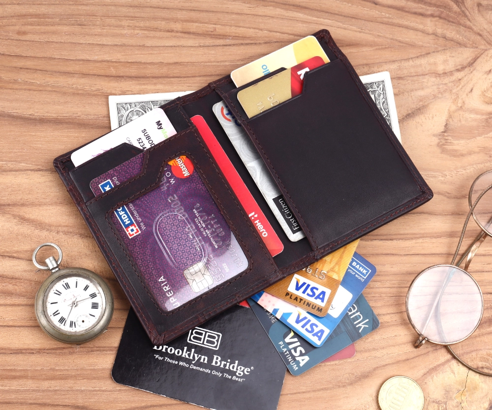 RFID Protected Pull Strap Wallet for Cards & Cash