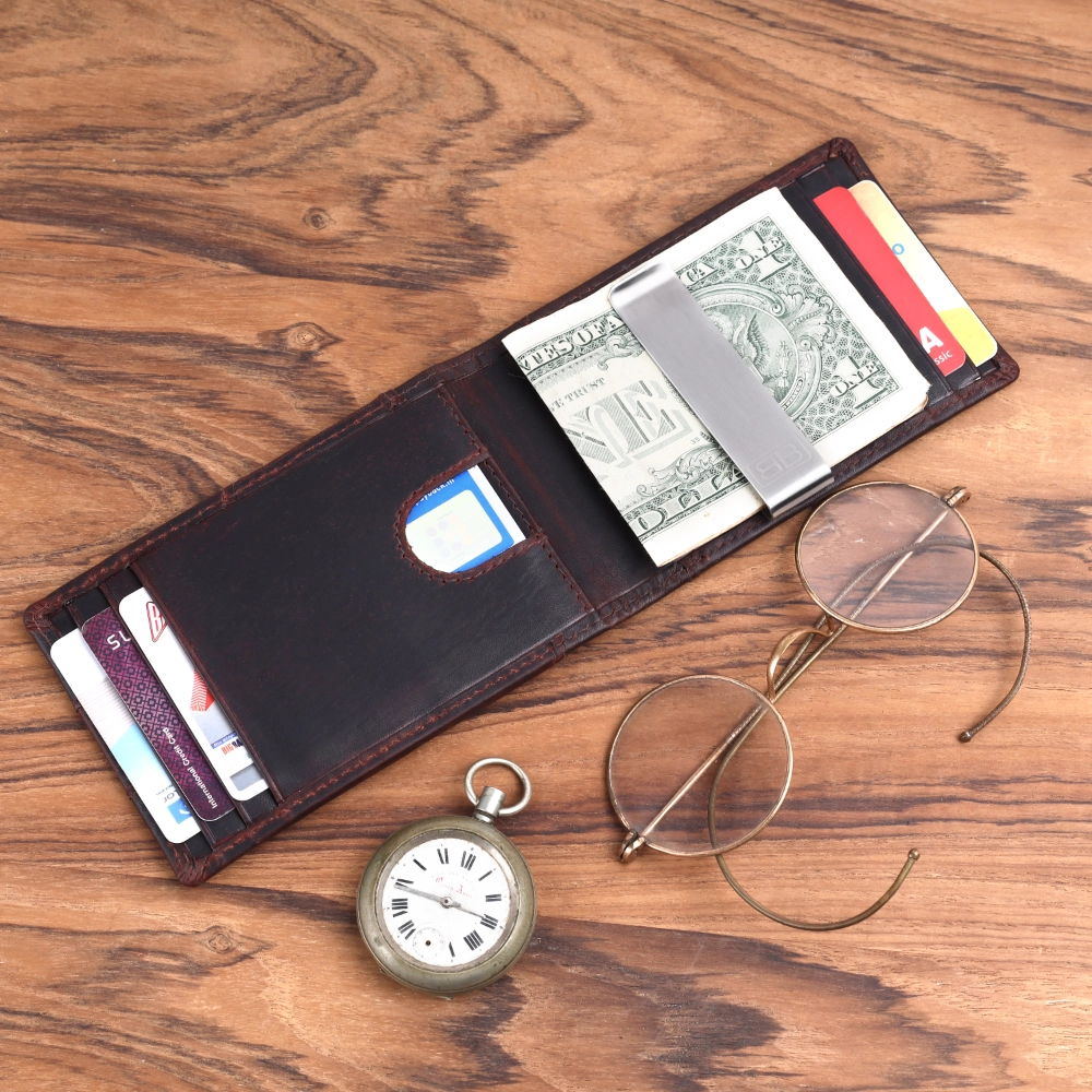RFID Protected Money Clip Wallet with ID Window for Men - Image 9