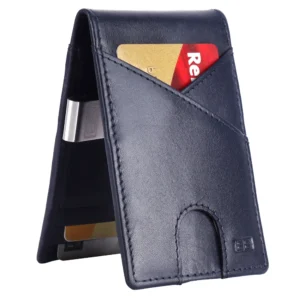 RFID Protected Bifold Money Clip Wallet with Card Slots