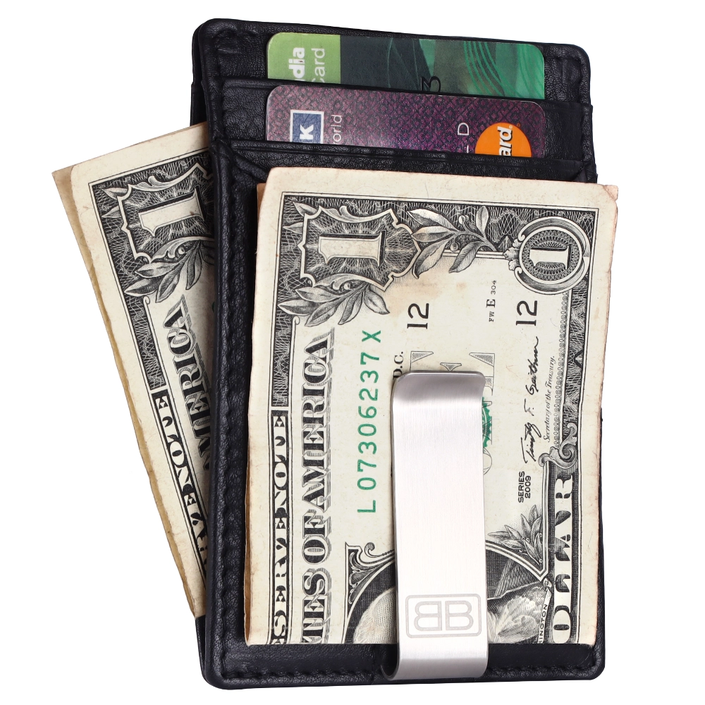 RFID Blocking Card Holder Wallet with Metal Money Clip - Image 6