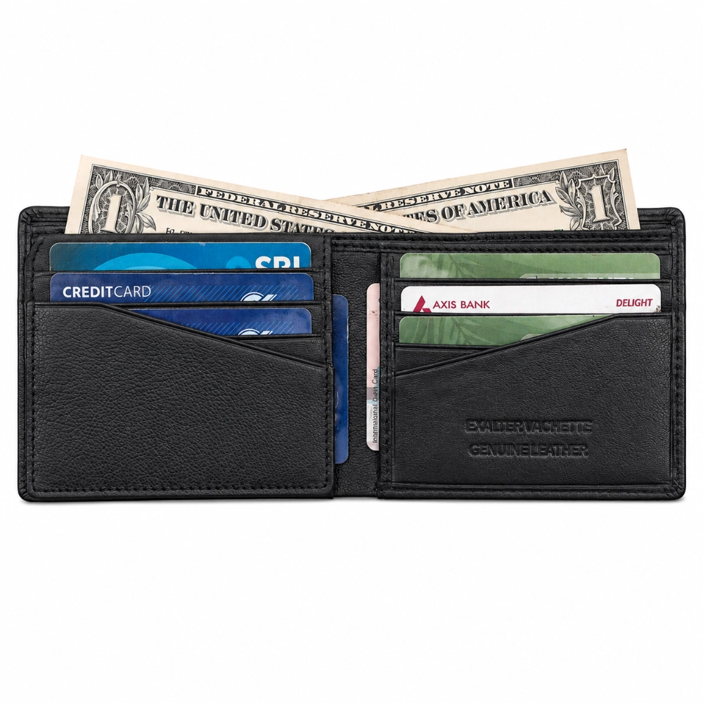 Slim RFID Protected Wallet with ID Window and Card Slots - Image 3