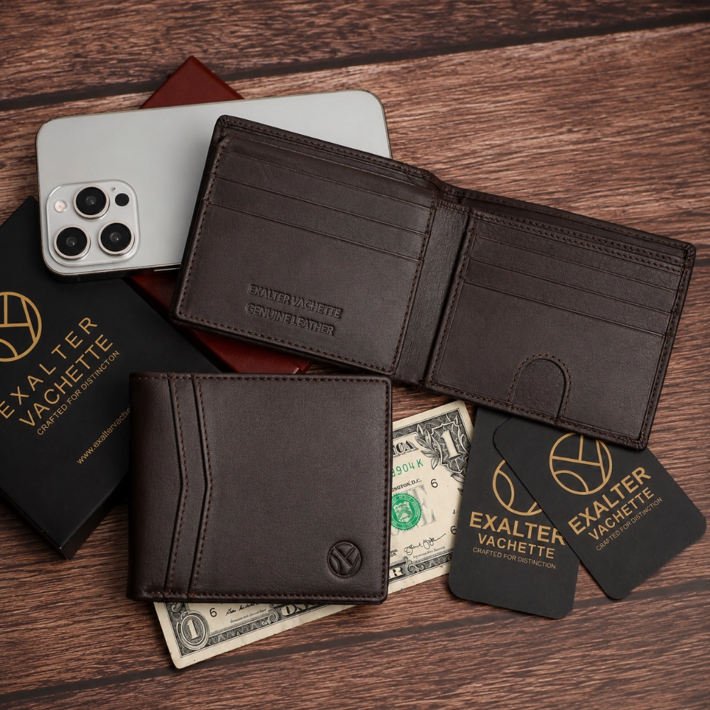 Slim RFID Blocking Wallet for Men with ID Window Slot