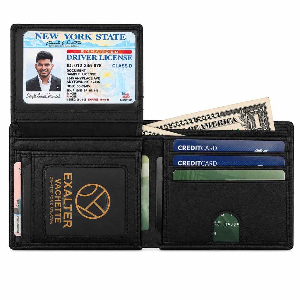 Slim RFID Blocking Wallet for Men with ID Window Slot - Image 9