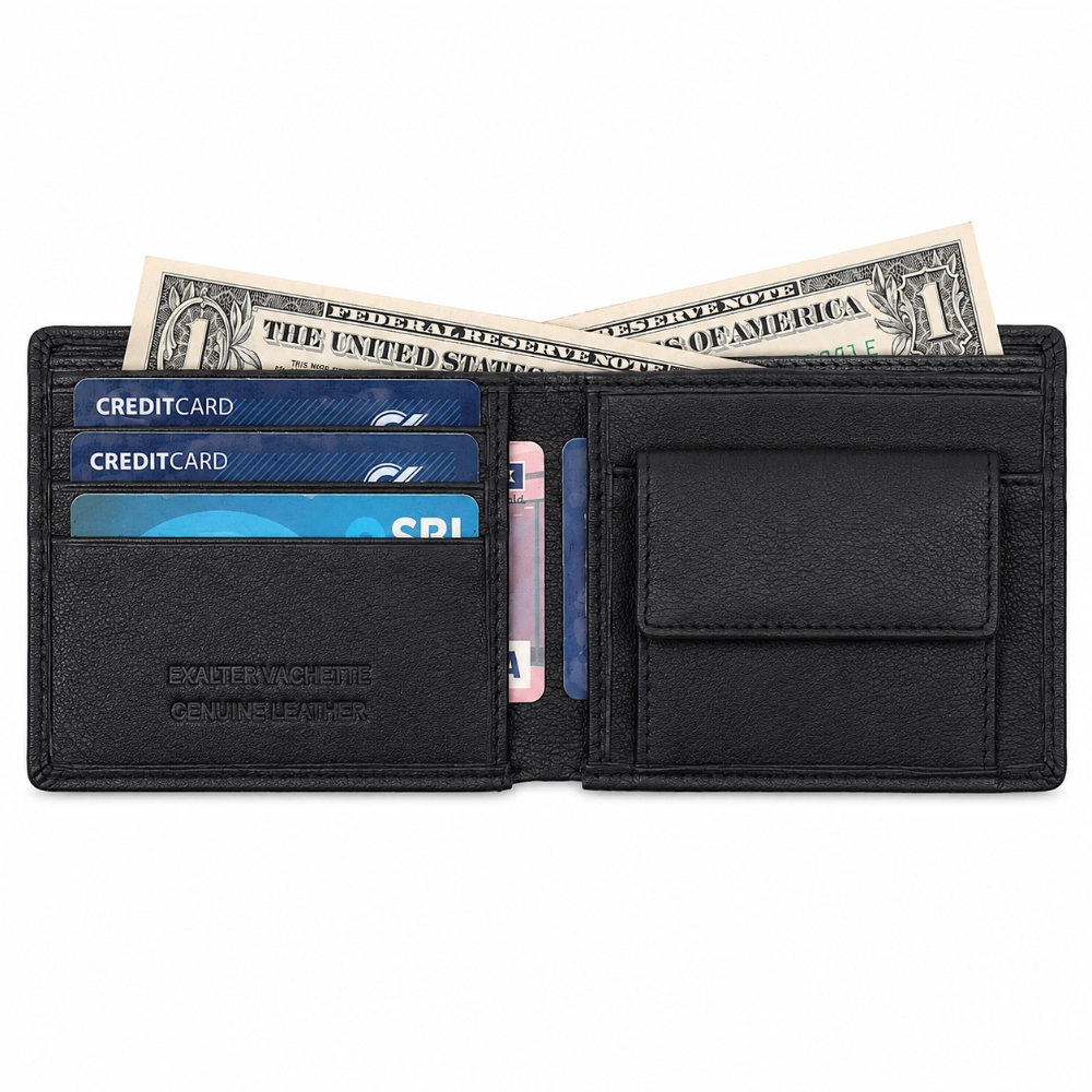 RFID Protected Bifold Wallet for Men with Coin Pocket - Image 7