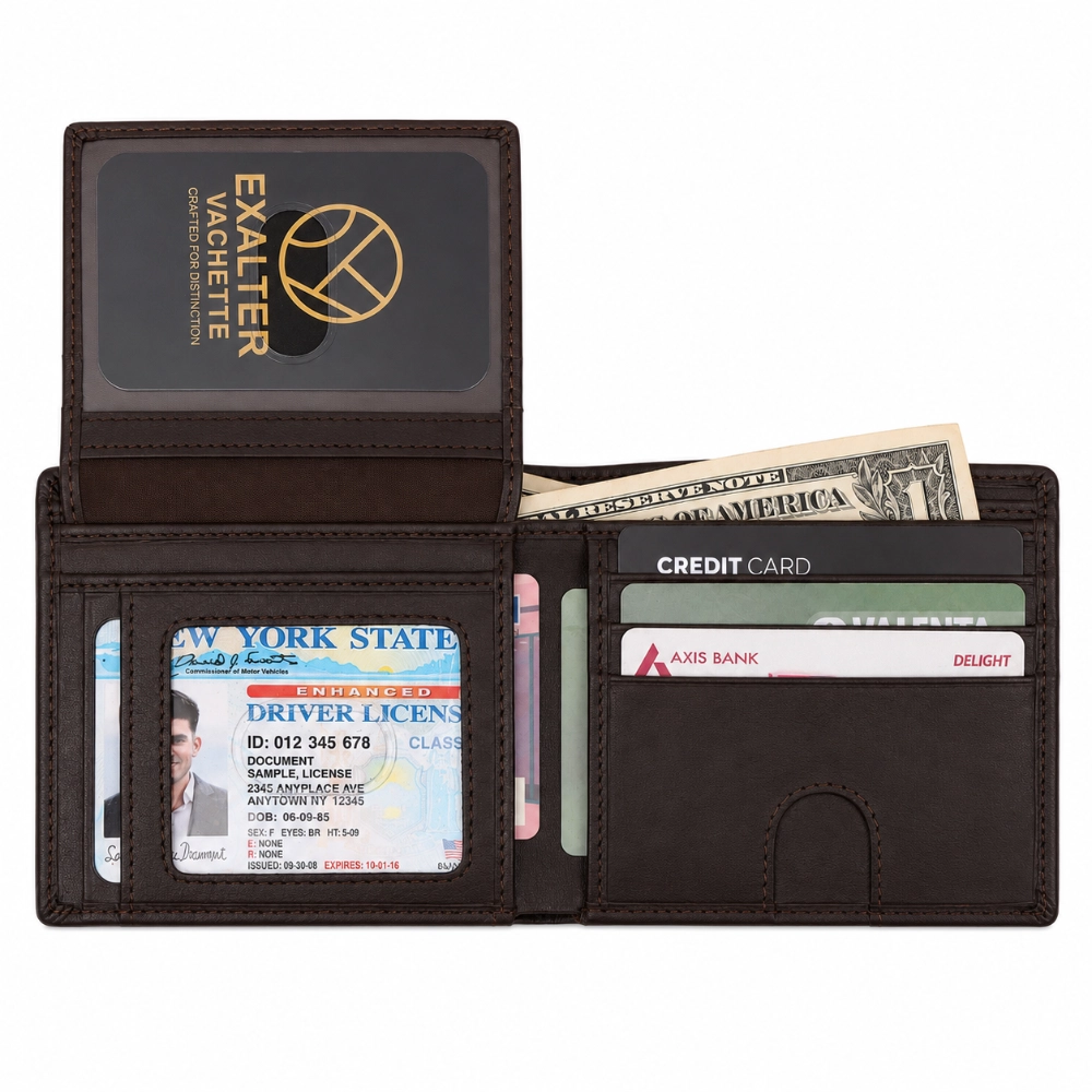 Slim RFID Blocking Wallet for Men with ID Window Slot - Image 4