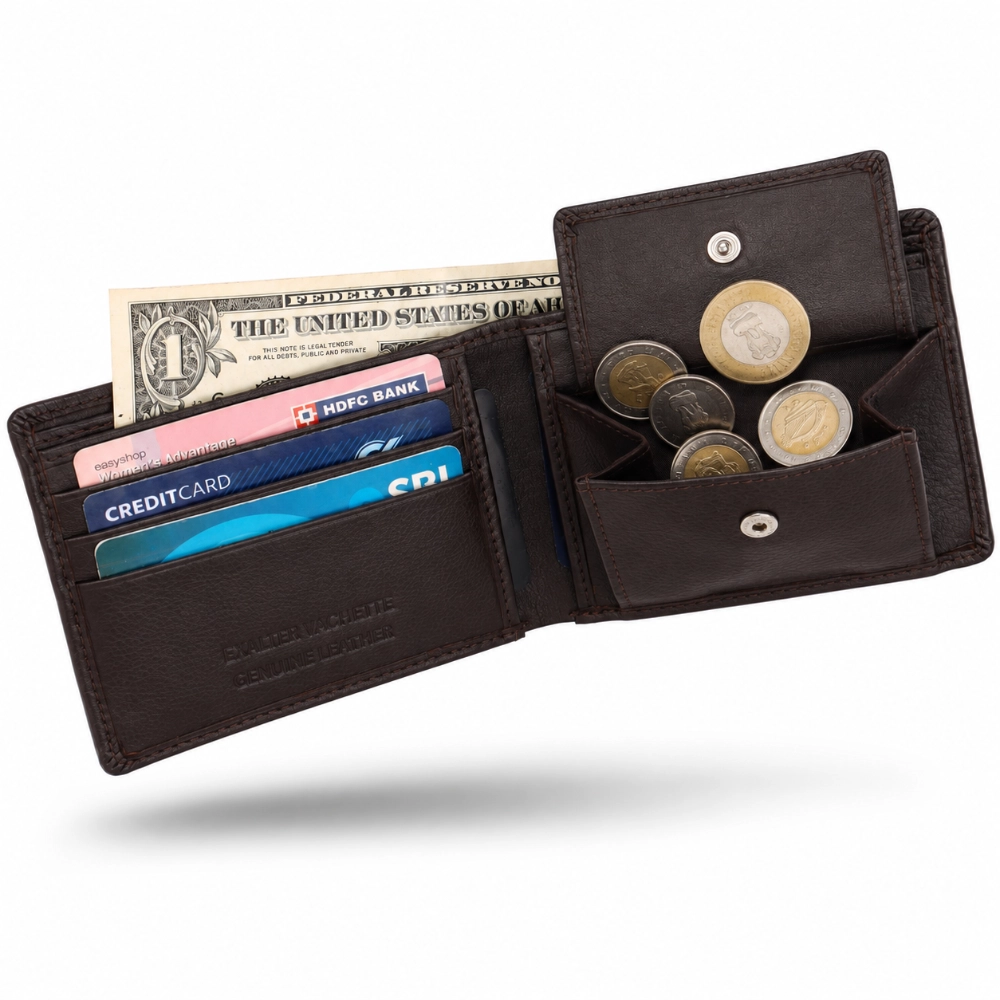 RFID Protected Bifold Wallet for Men with Coin Pocket - Image 3