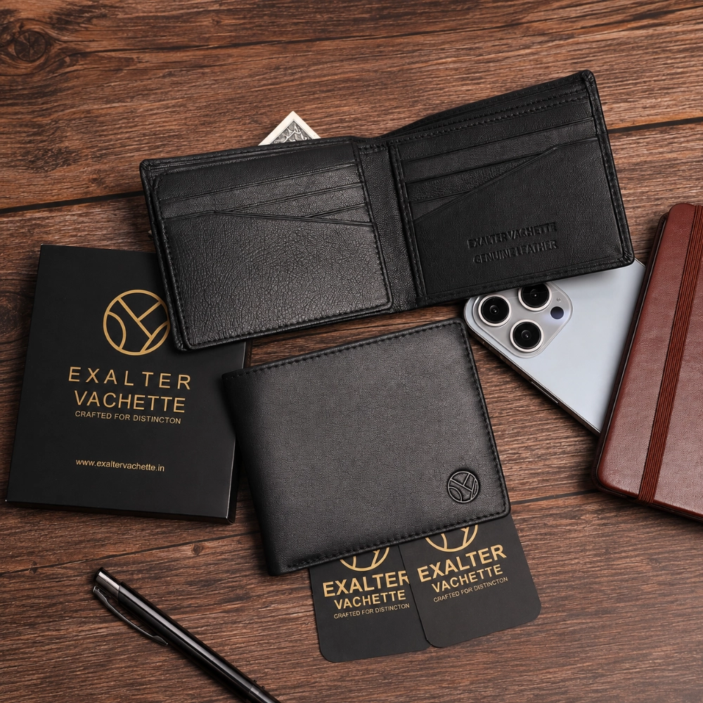Slim RFID Protected Wallet with ID Window and Card Slots