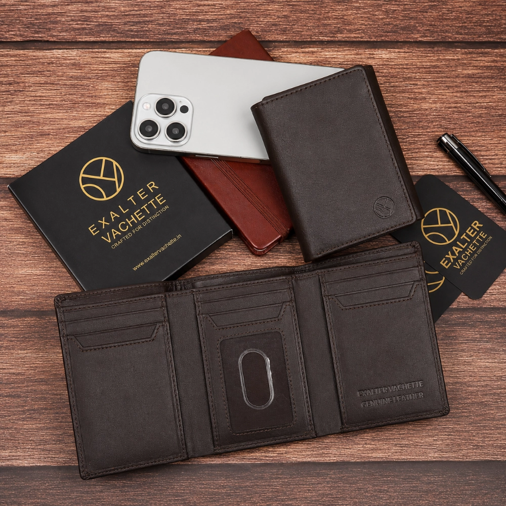 Genuine Leather RFID Safe Wallet for Men with ID Window - Image 5