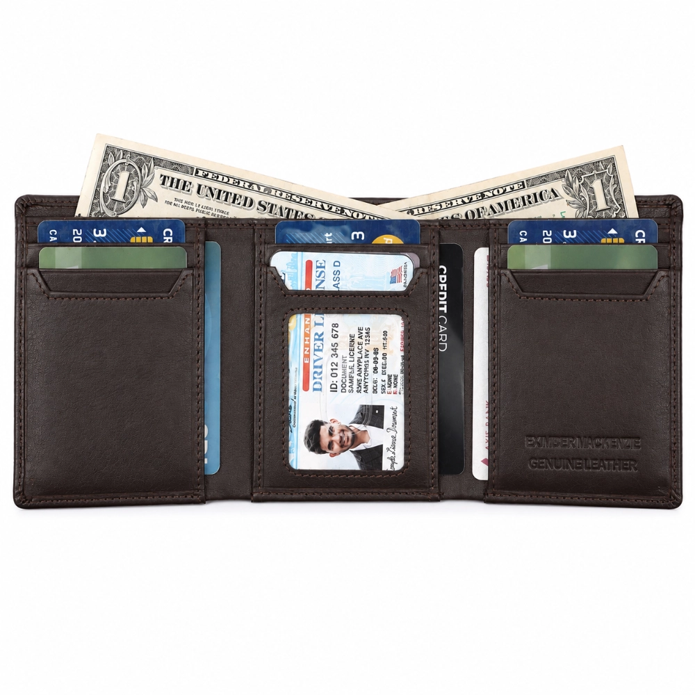 Genuine Leather RFID Safe Wallet for Men with ID Window - Image 7