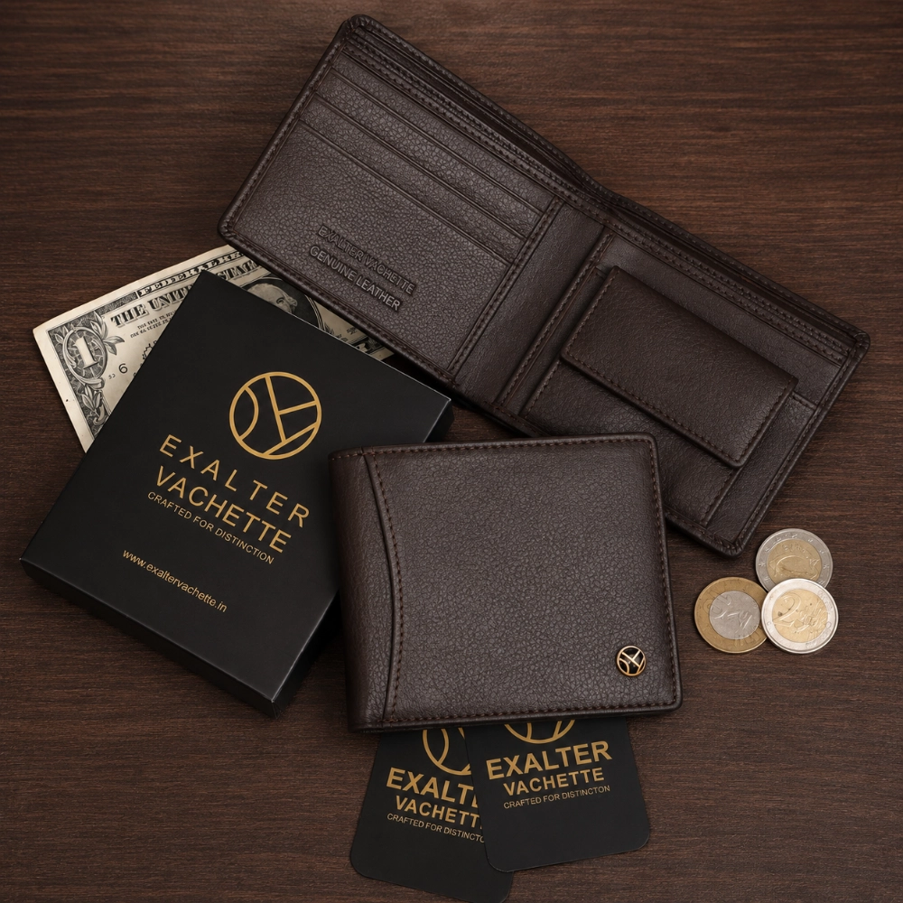 RFID Protected Bifold Wallet for Men with Coin Pocket